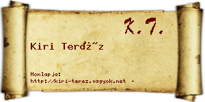Kiri Teréz névjegykártya